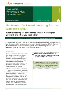 Do I need metering for the Domestic RHI?