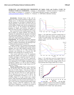 HYDRATION AND DEHYDRATION PROPERTIES OF MgSO4