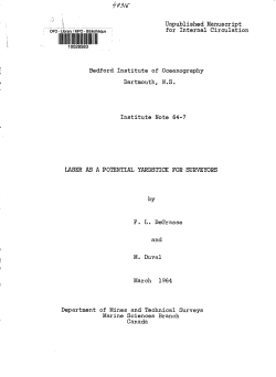 1 Unpublished Manuscript for Internal Circulation Bedford Institute of