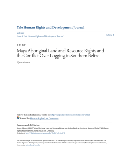Maya Aboriginal Land and Resource Rights and the Conflict Over