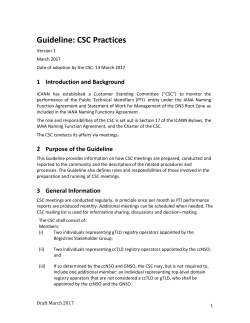 Guideline: CSC Practices
