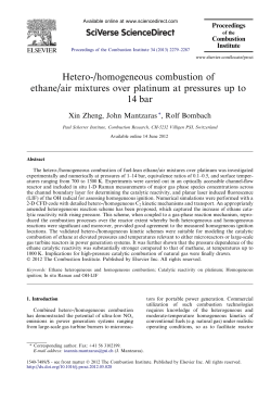 Hetero-/homogeneous combustion of ethane/air mixtures over