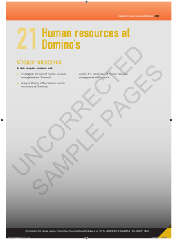 Human resources at Domino`s - Cambridge University Press