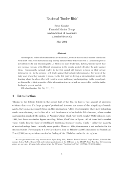 Rational Trader Risk - Personal pages of the CEU