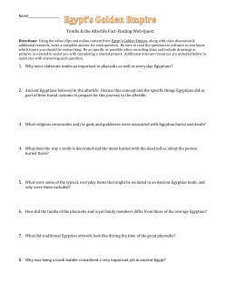 Egyptian Tombs and Afterlife