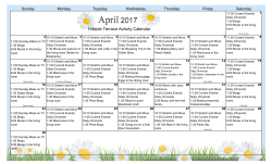 Hillside Terrace Activity Calendar