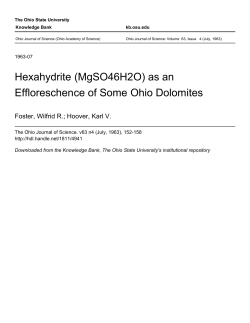 Hexahydrite (MgSO46H2O) as an Effloreschence