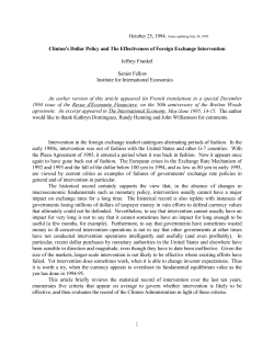 Clinton`s Dollar Policy and The Effectiveness of Foreign Exchange