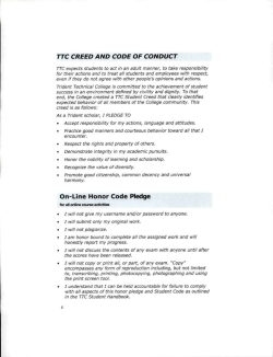 Online Honor Code Pledge - Trident Technical College