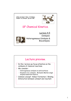 SF Chemical Kintetics Michaelmas L-4-5