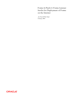 Forms 6i Patch 4: Forms Listener Servlet for Deployment of Forms