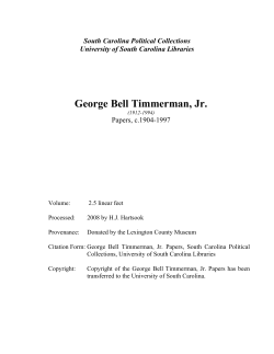 George Bell Timmerman, Jr. - University of South Carolina