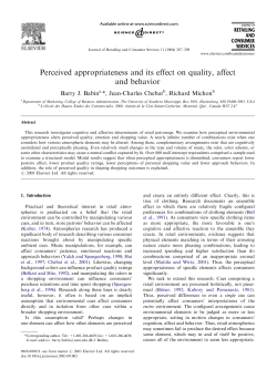 Perceived appropriateness and its effect on quality, affect and