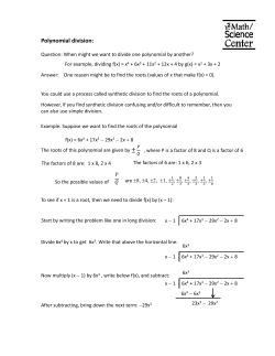 Polynomial division - Montgomery College