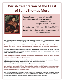 Parish Celebration of the Feast of Saint Thomas More