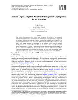 Human Capital Flight in Pakistan: Strategies for Coping