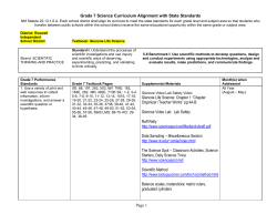 Grade 7 Science Curriculum Alignment with State Standards