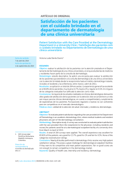 Satisfacción de los pacientes con el cuidado