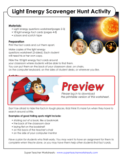 Light Energy Scavenger Hunt
