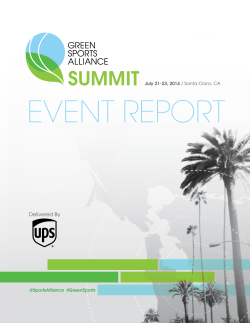 2014 Summit Event Report - Green Sports Alliance Summit