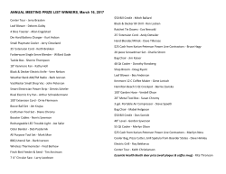 77th Annual Meeting Draw Prize Winners