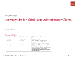 Currency List for Third Party Administrator Clients
