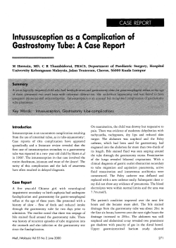 Intussusception as a Complication of Gastrostomy Tube: A Case