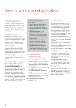 Cover letters (letters of application)