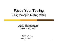 Focus your Testing Using the Agile Testing Quadrants