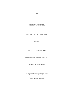1961 WESTERN AUSTRALIA R E P O R T  O F  E V I D E N C E