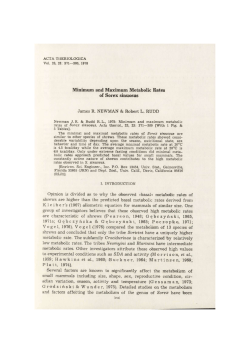 Minimum and Maximum Metabolic Rates of Sorex sinuosus