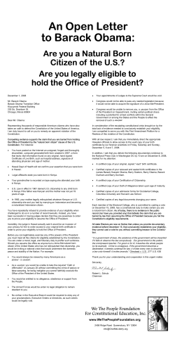 An Open Letter to Barack Obama