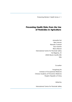 Preventing Health Risks from the Use of Pesticides in Agriculture