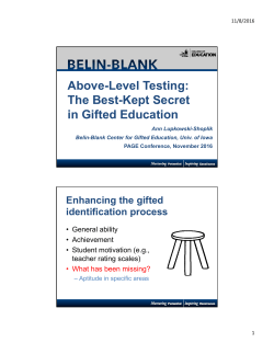 Above-Level Testing: The Best-Kept Secret in Gifted Education