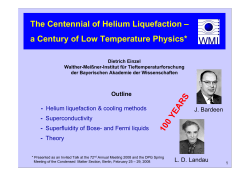 Walther Meißner und die Tieftemperaturforschung Dietrich Einzel