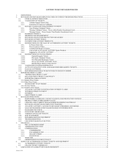 Atlantic Lottery Ticket Retailer Policies