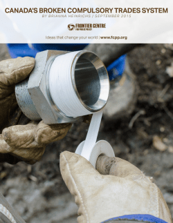 Compulsory Trades - Frontier Centre For Public Policy