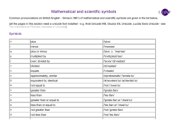 Mathematical and scientific symbols
