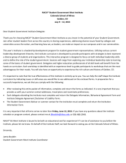 NACA&reg; Student Government West Institute Colorado School of