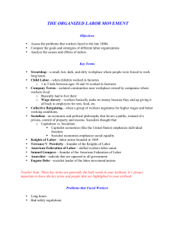 THE ORGANIZED LABOR MOVEMENT