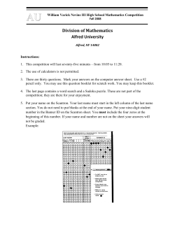 The Exam - Alfred University