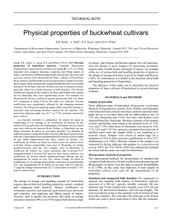 Physical properties of buckwheat cultivars