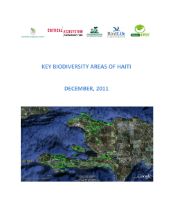 key biodiversity areas of haiti december, 2011
