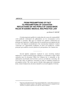 from presumptions of fact to presumptions of causation