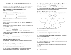 CHAPTER 4 CELLS: THE BUILDING BLOCKS OF LIFE SECTION 4