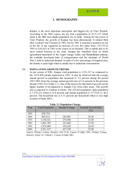 Chapter 3 - Demography - Kanpur municipal corporation