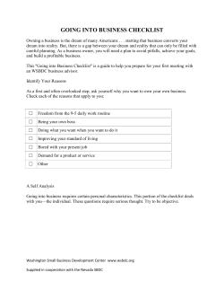 going into business checklist - Washington Small Business