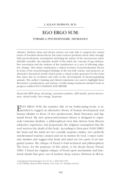 EGO ERGO SUM: Toward a Psychodynamic Neurology