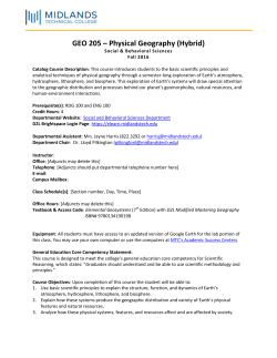 GEO 205 - Midlands Technical College