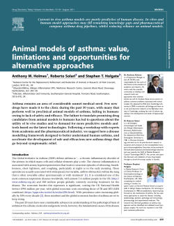 Animal models of asthma: value, limitations and opportunities for